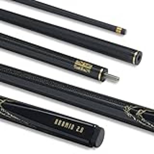 "(Black) PowerglideÂ Aramid Graphite Snooker Cue Carbon Composite 2 Piece 57"" Easy Glide Shaft - Black"