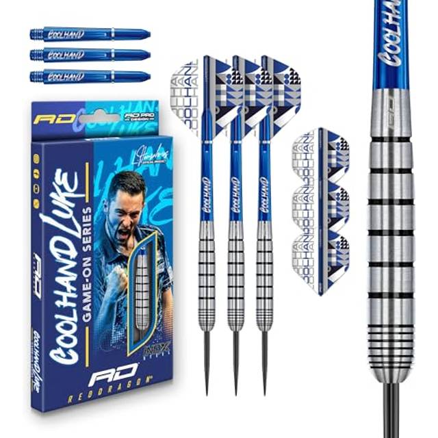 RED DRAGON Luke Cool Hand Humphries Game On Series 20g Dart set i stålspets med Dartflyg och Pilskaft
