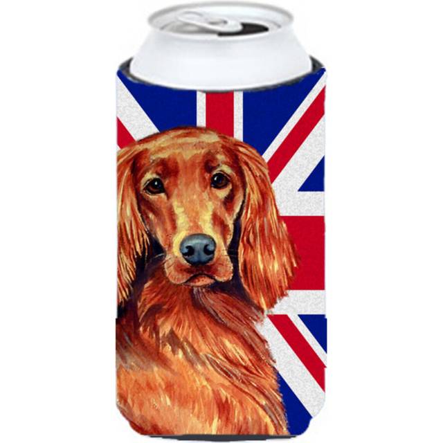 Irish Setter with English Union Jack British Flag Tall Boy Beverage Insulator Hugger LH9504TBC
