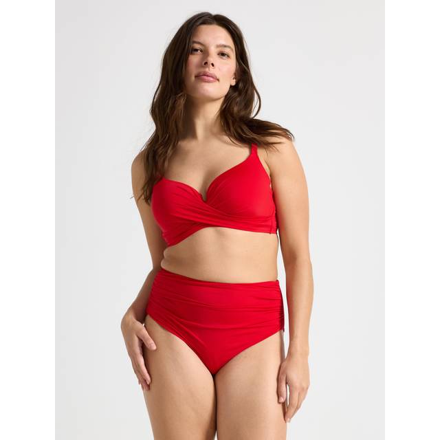 Shaping bikini bottom with high waist