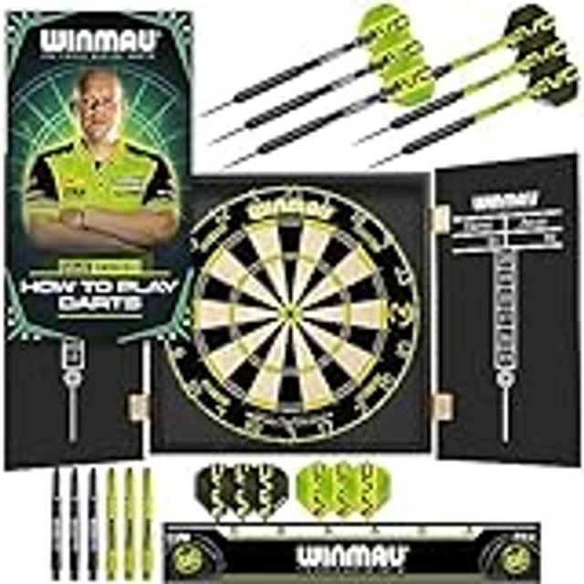 WINMAU Michael van Gerwen MvG skåpset inklusive darttavla, skåp, dartpilar och tillbehör