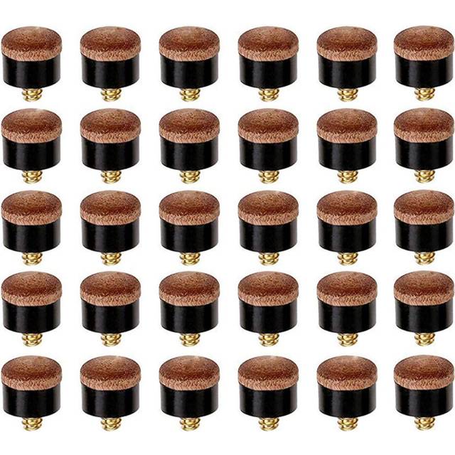 30 Pcs Billiard Pool Cue Stick Screw-on Tips 12mm for Cues & Snooker