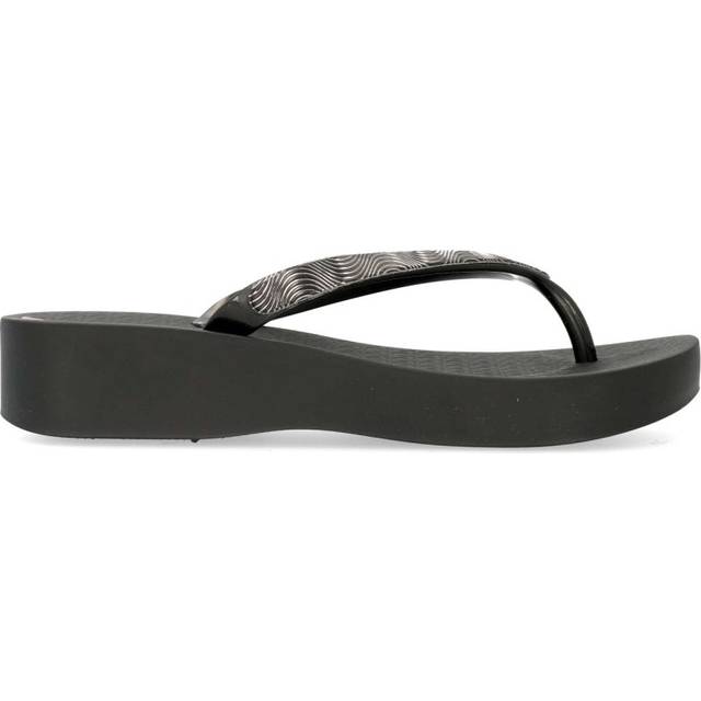 Ipanema Mesh Wedge Flip Flops, Black