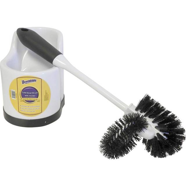 Dependable Industries inc. Essentials Toilet Bowl Brush Set with Rim Cleaner and Holder Set  Toilet Bowl Cleaning System with Scrubbing Wand  Under Ri