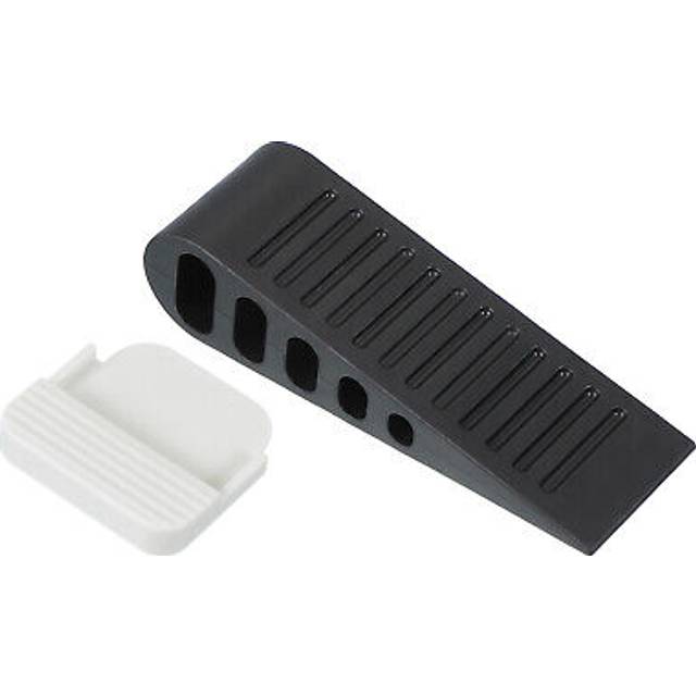 1pcs rubber door wedge stopper door stop for bottom of door with holder, black