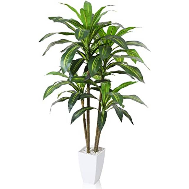 Fopamtri Artificial Dracaena Tree Decorative Plant 120 cm Artificial Plants Indoor with 74 Leaves, Tropical Fake Plant in Pot for House Bedroom Office