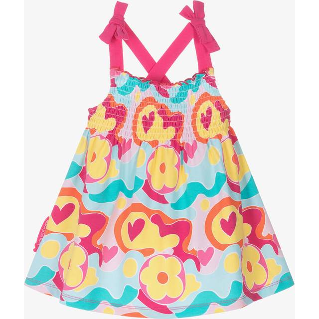 Agatha Ruiz De La Prada Girls Pink Cotton Flower Print Dress - 4 year