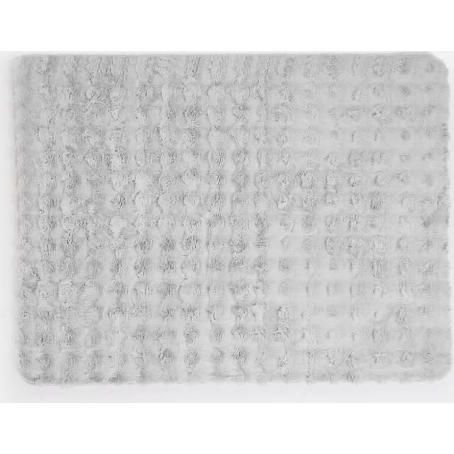 Mens Grey Bubble Runner Rug Faux Fur Non Slip Living Room Soft Carpet Bedroom Modern Mat, Grey - 120cm x 170cm