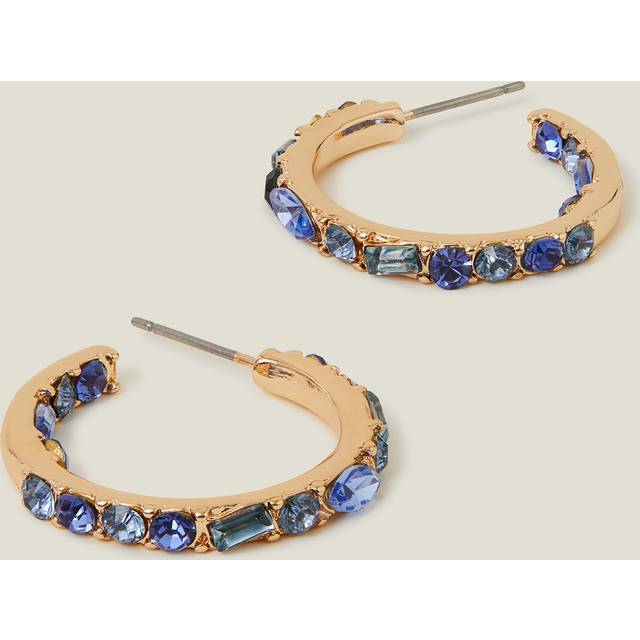 Gemstone Hoop Earrings Blue - Accessorize - One Size