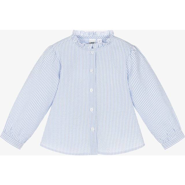 Ido Baby Girls Blue Striped Seersucker Blouse - 12 month