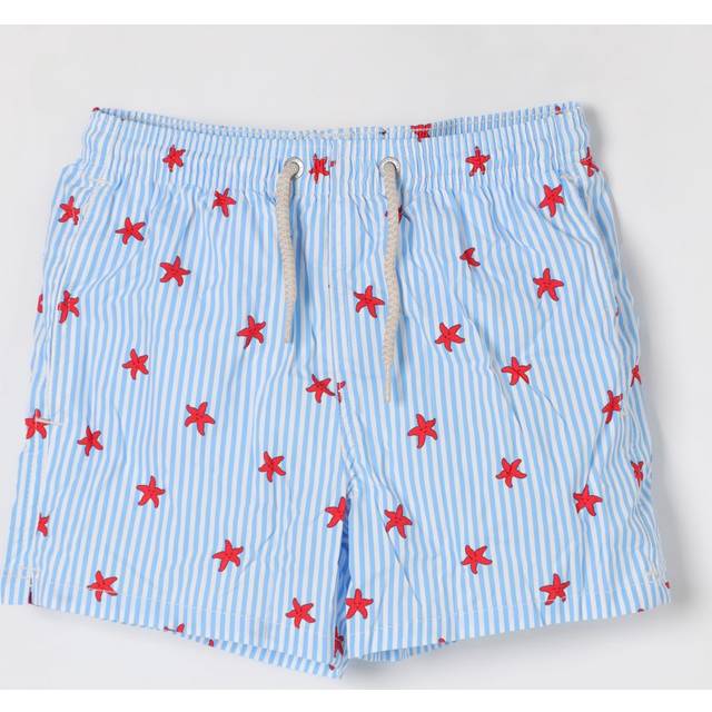 Mc2 Saint Barth Boys Blue Starfish Stripes Swim Shorts - 14 year