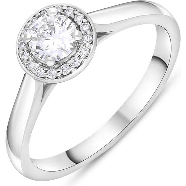 Platinum 0.37ct Diamond Round Cluster Ring