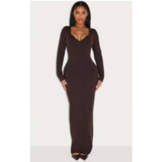 Shape Chocolate Sculpt Sweetheart Neck Maxi Dress, Chocolate - 20