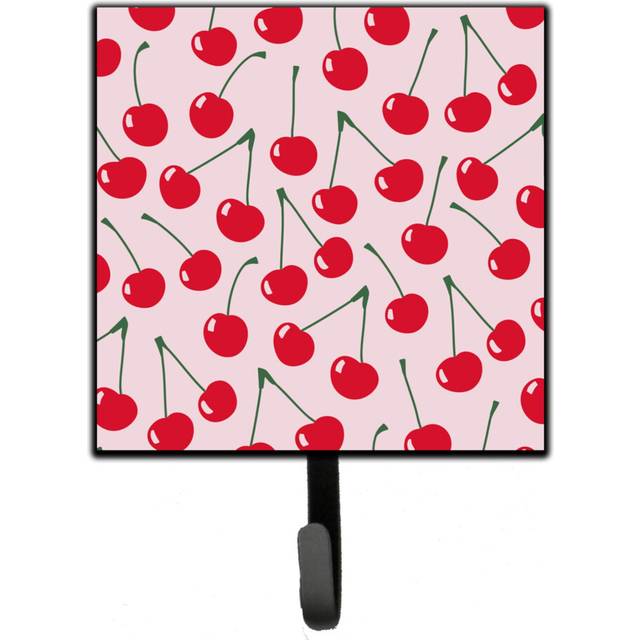 """""Caroline's Treasures Cherries on Pink Wall Hook  Small  Multicolor"""""