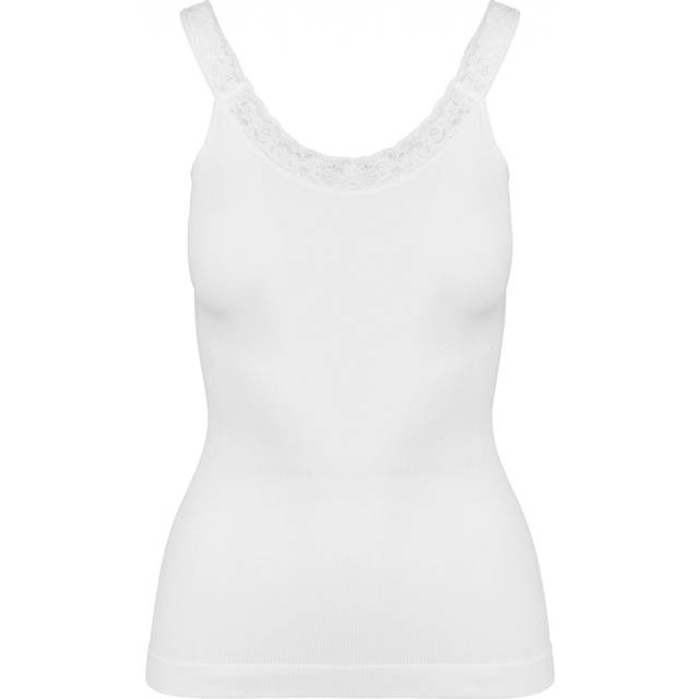 Seamless eco-responsible tank top with women's lace Kariban - Blanc