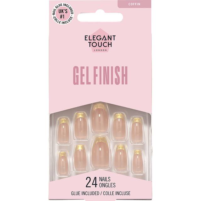 Elegant Touch False Nails Coffin Long Length - Halcyon
