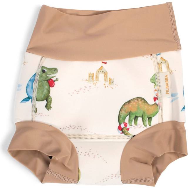 FILIBABBA Lucca – Blebadebukser 1-2 År – Dino Beach |Kräm |1-2Y