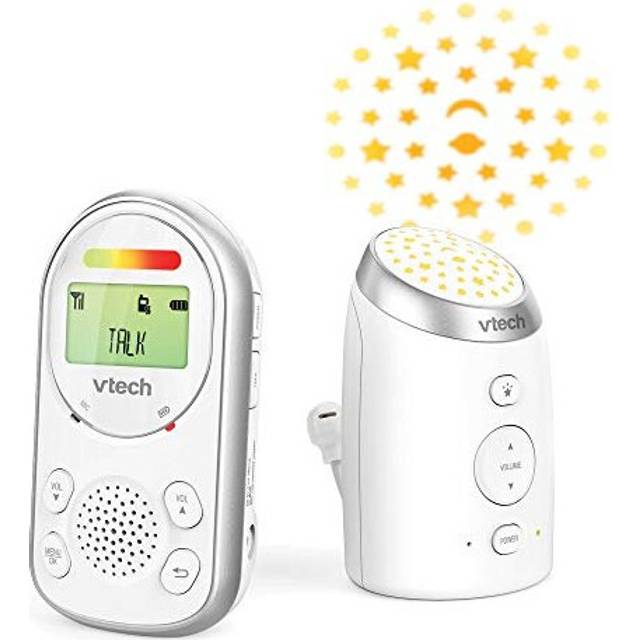 VTech AM706-1W Audio Baby Monitor with 1,000ft Long Range, 2-Way Audio Talk, Vibrating Alert and Glow-on-Ceiling Night Light