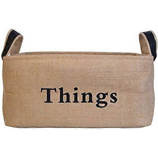 (Colour, One size) DOKEHOM Thickened Large Laundry Basket  Natural Jute Underbed Toy Storage Basket  Available in 3 Sizes (Natural Jute  L)