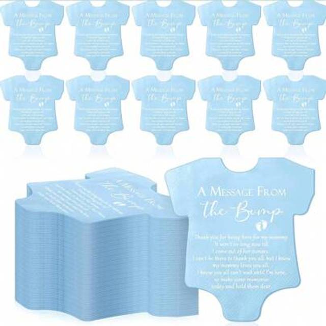 SHEIN 20Pcs/40Pcs, Baby Shower Napkins Bodysuit Shape, Gender Reveal Decorations Party Napkins, A Message From The Bump, Disposable Paper Napkins For Baby S