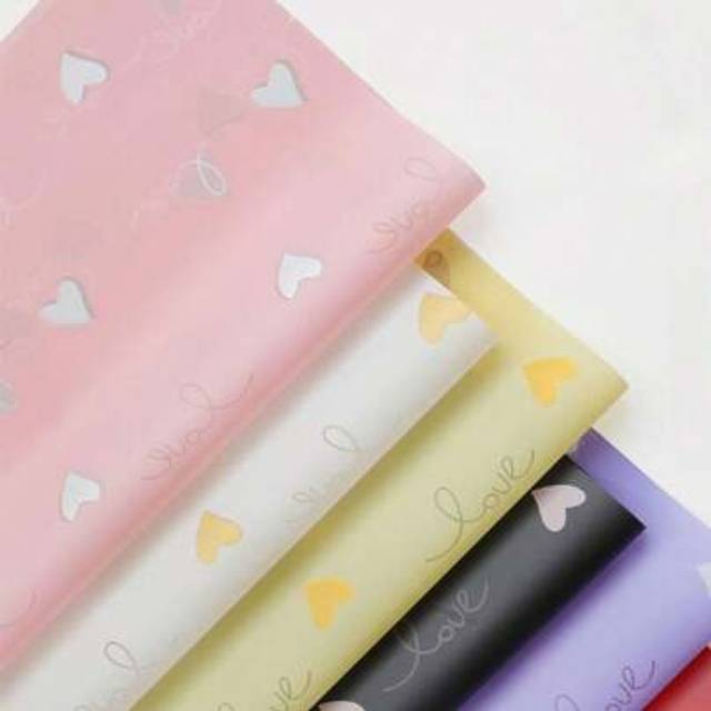 SHEIN 10Pcs Valentine&#39;s Day Waterproof Printing Love Flower Wrapping Paper Bouquet Wrapped In Flower Paper Flower Shop Materials Gift Wrapping Paper Back To
