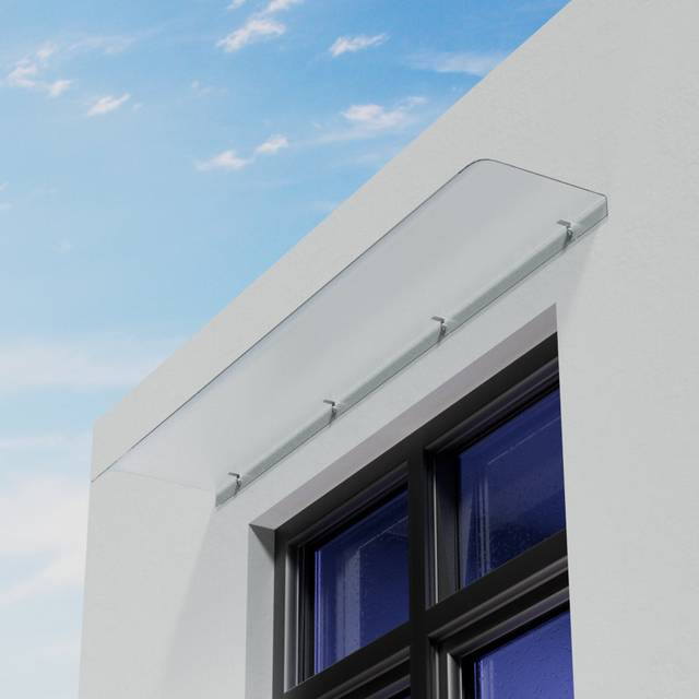 160cm W x 33cm D Door Canopy Window Awning - White (8cm H X 160cm W X 33cm D)
