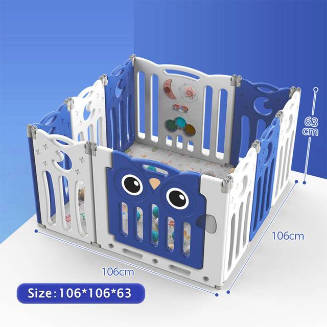 Foldable Baby Playpen Toddler Activity Center - Blue / 106cm
