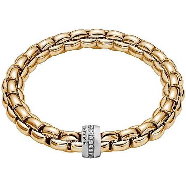 Fope Eka 18ct Yellow Gold 0.21ct Diamond Bracelet - L