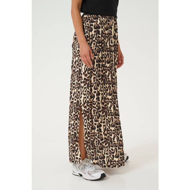 Kaffe, Kjol, Dam, S, Leopardmönstrad A-linje Kjol - multicolor (S)