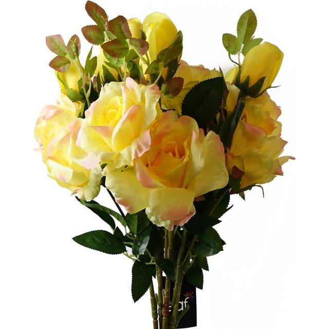 80cm Artificial Rose Stem - 3 flowers - Yellow (165.1cm H)