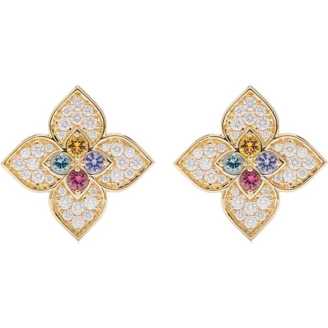 Roberto Coin 18ct Yellow Gold 0.77ct Diamond & Mixed Gemstones Venetian Princess Carnival Stud Earrings