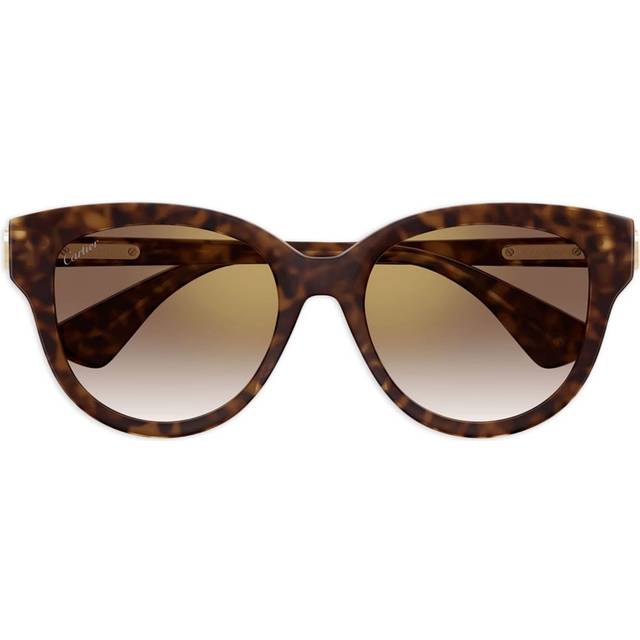 Cartier Eyewear - tortoise-shell cat-eye frame sunglasses - women - Acetate - 55 - Brown