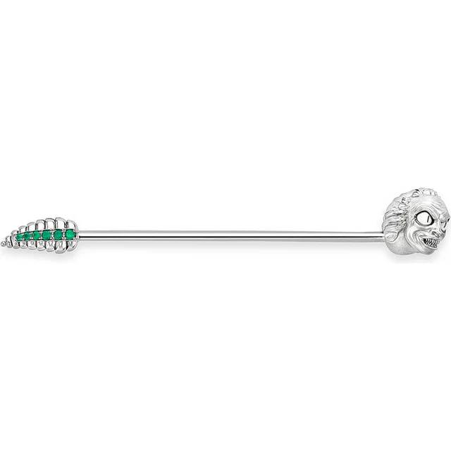 Faberge x Beetlejuice Beetlejuice 18ct White Gold Emerald Straight Headworm Collar Bar