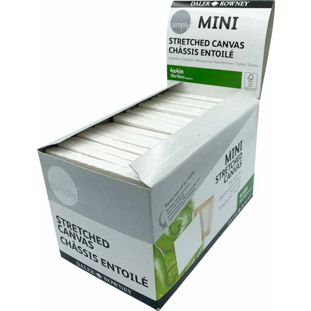 Daler-Rowney Simply Mini Stretched Canvases 4" x 4" (10 x 10cm) - Box of 16