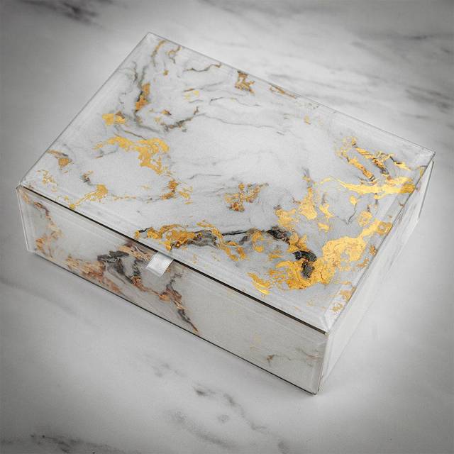 Mele & Co Katrina Jewellery Box - can be Engraved or Personalised - Marble