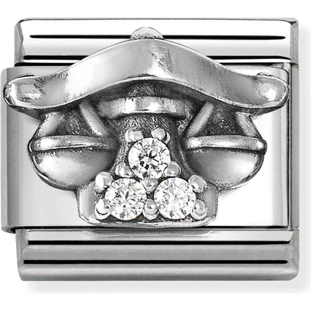 Nomination Crystal Libra Scales Charm - Silver