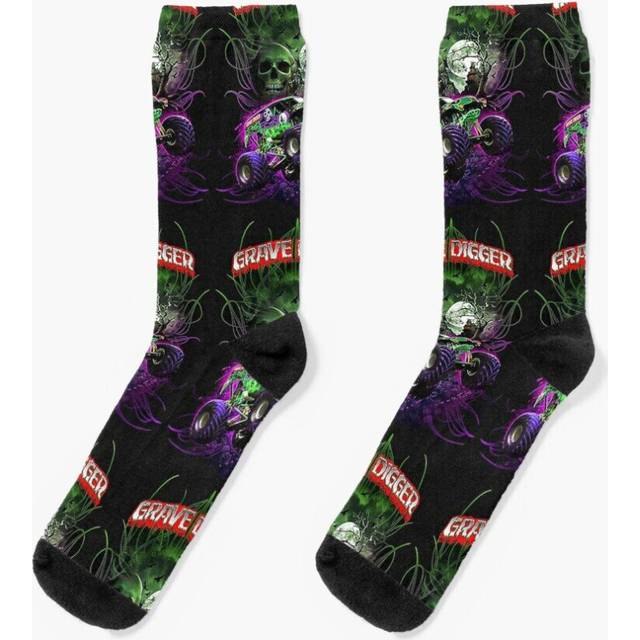 Dress Socks grave digger monster jam monster truck Novelty Fancy Crazy Pattern Crew Casual for Men Women