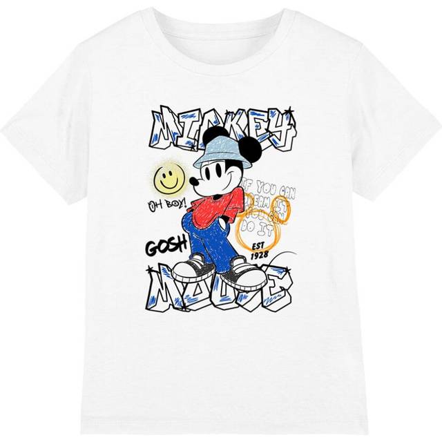 (5-6 Years, White) Mickey Mouse Childrens/Kids Street T-Shirt