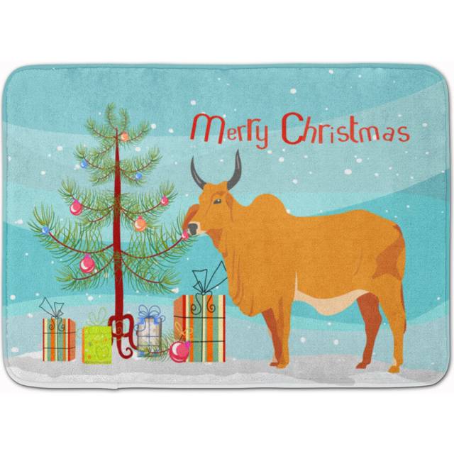 Caroline's Treasures Zebu Indicine Cow Christmas Floor Mat  19 x 27  Multicolor