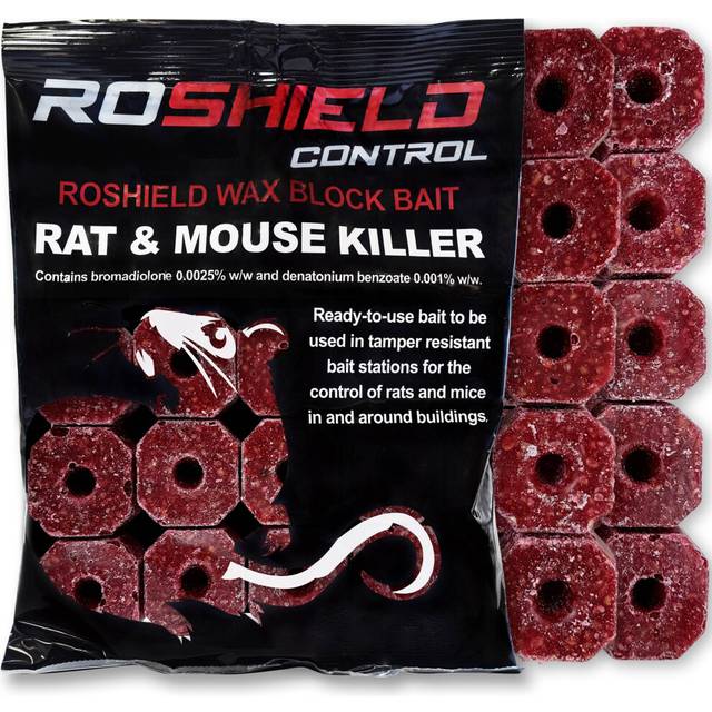 Roshield 3kg Wax Block Bait for Rat & Mouse Killer Poison Control (300g x 10 Packs)