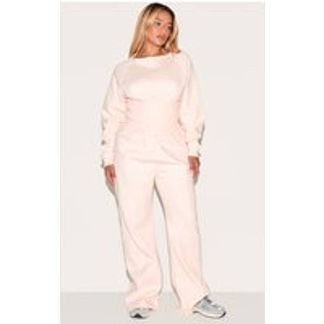 Shape Blush Binded High Waist Wide Leg Joggers, Pink - 6