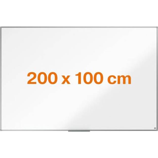 Nobo Dry Wipe Magnetic Whiteboard, 200 x 100cm, memo board, and magnetic drawing boards, Silver Aluminium Frame, 2000 x 1000 mm - Amazon Exclusive