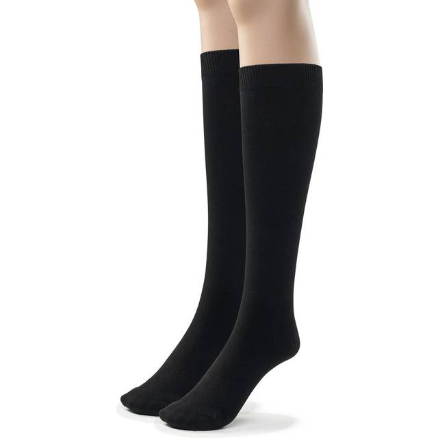Silky Toes 2 Pk Modal Mens Knee High Socks (13-15, Black)