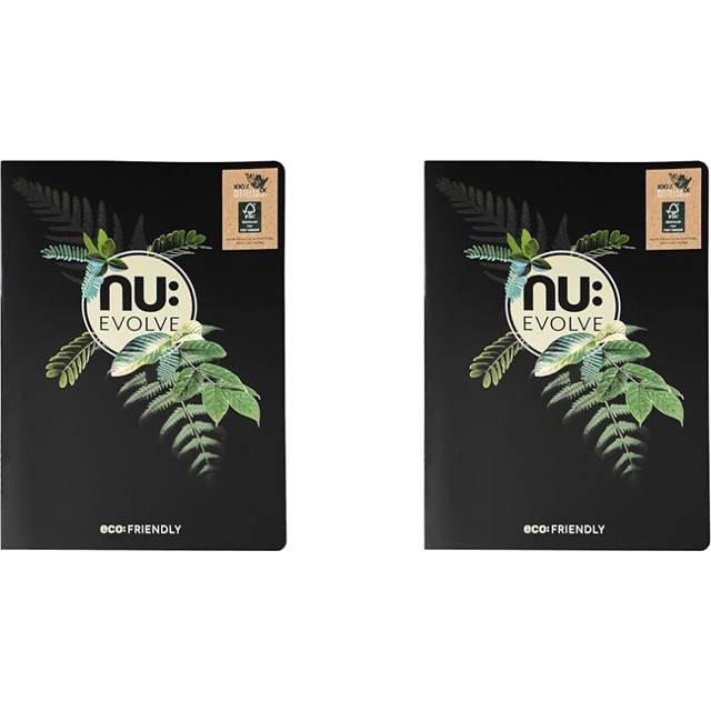 NU Notebooks - Evolve Range - Recycled Notebook - A4 Notebook - Stitched Notebook - Stationery Notebooks - Professional Notepad - 80 Pages, Black (Pac