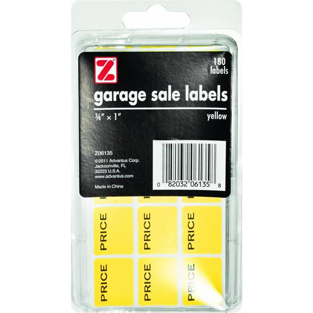 ADVANTUS Self Adhesive Garage Sale Labels  3/4 x 1 Inches  180 Labels  Yellow Price Mark (Z06135)