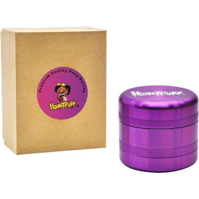(Purple) Grinder 63 MM Diamond Teeth Herb Tobacco Grinder Handle Miller Spice Crusher