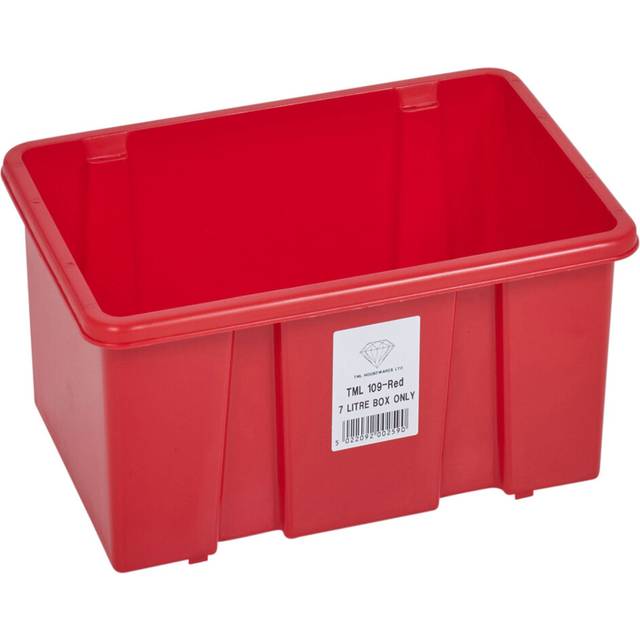 (5 Red boxes, 7 Litre) Coloured Plastic Storage Box Stackable Container