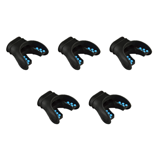 5X Snorkel Mouthpiece Regulator Diving Universal Accessory Replacement Scuba Silicone Respirator Blue