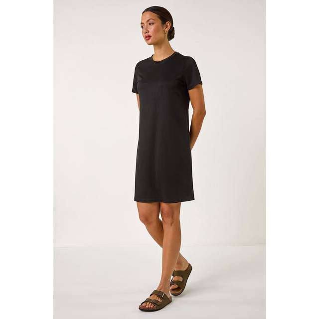 Roman Black Short Sleeve T-Shirt Dress - Size 10