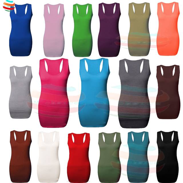 Womens racer back body-con muscle vest ladies gym summer top lot uk size top